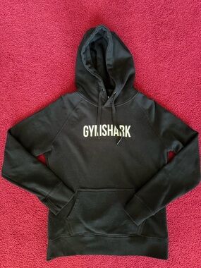 Gymshark Black Pullover Hoodie with White Logo